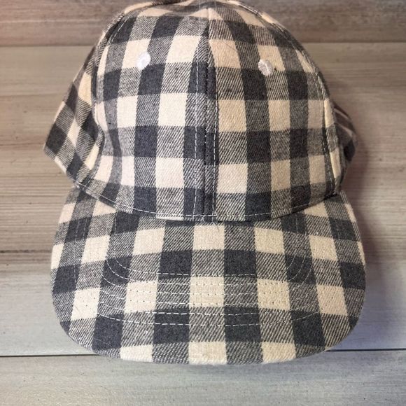 Baseball Cap Buffalo Check Hat Black/ White  adjustable size - Picture 3 of 4